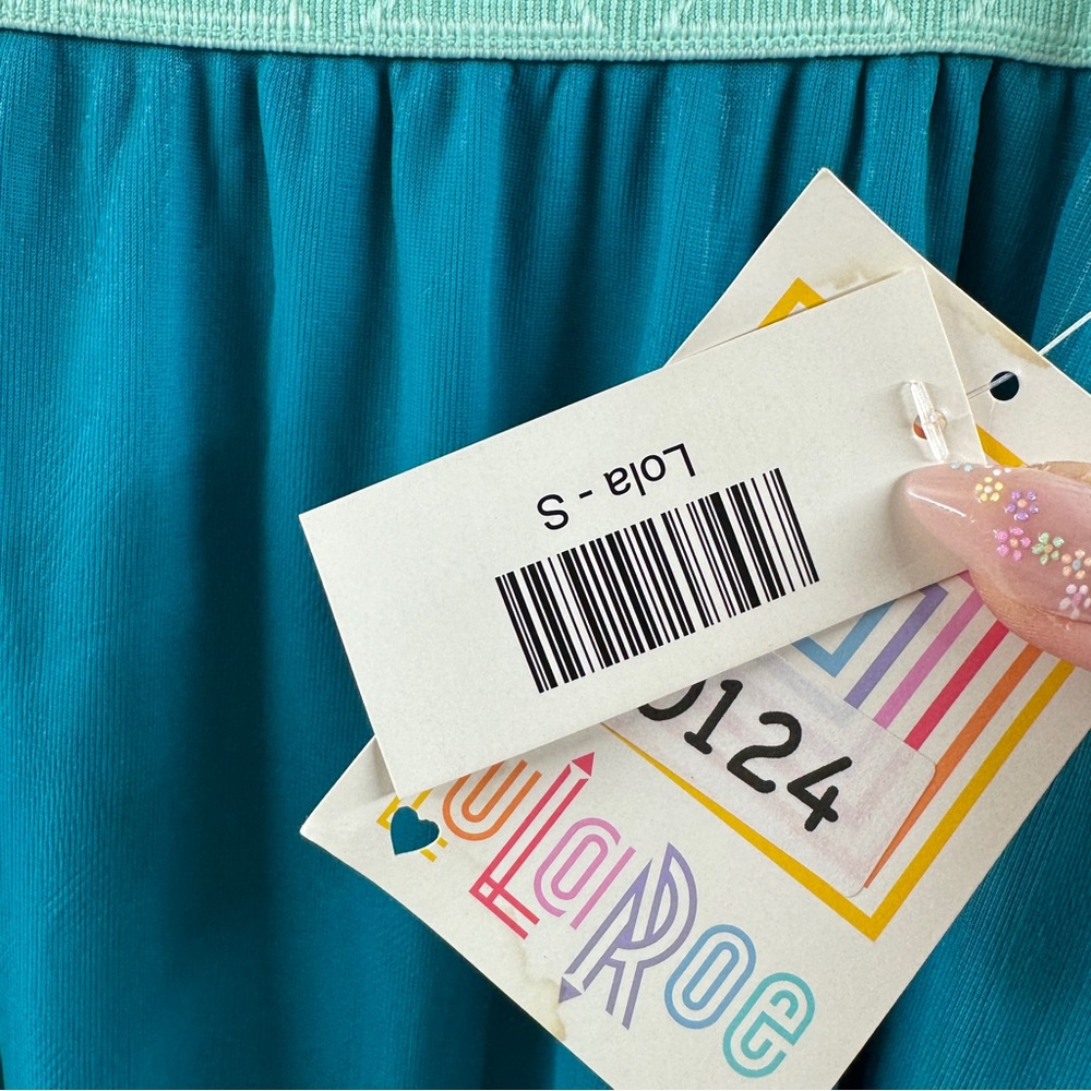 LuLaRoe Lola Skirt NWT – Women’s Small Teal & Turquoise - Picture 4 of 4